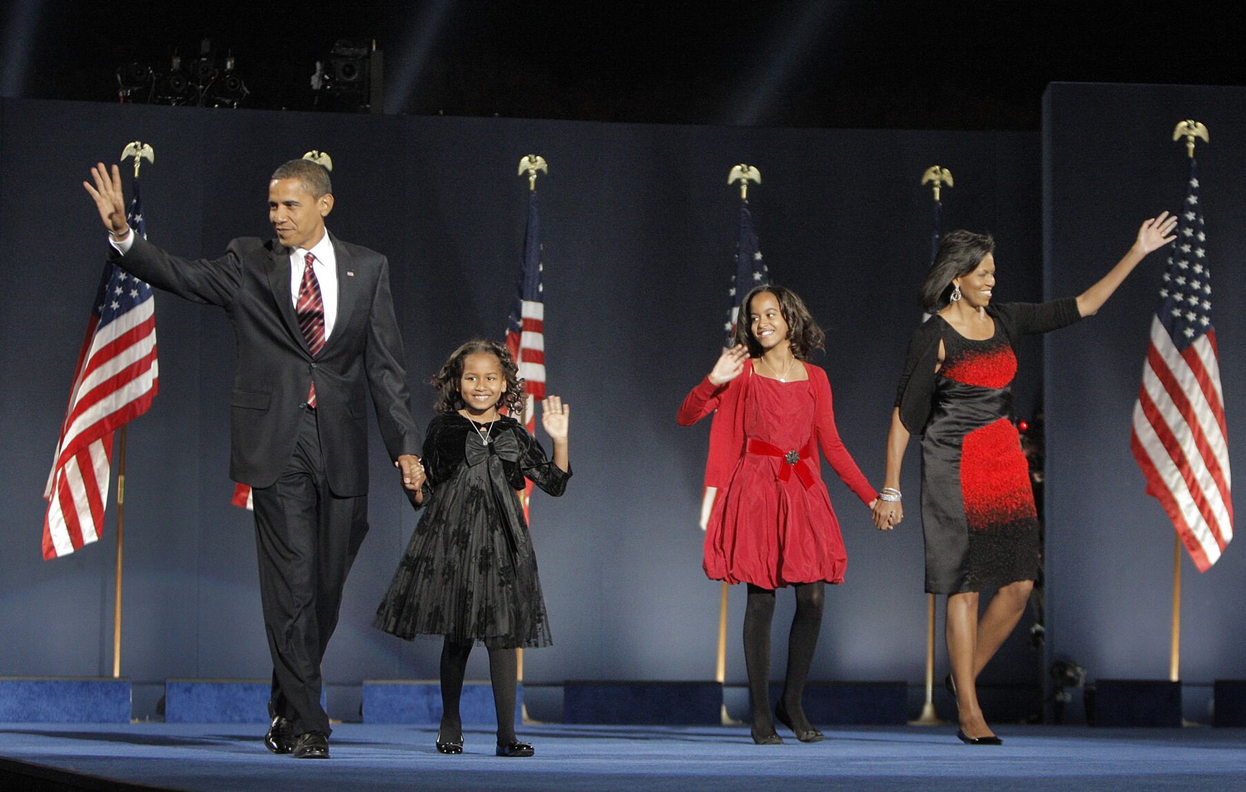 Barack Obama, Michelle Obama, Malia Obama, Sasha Obama